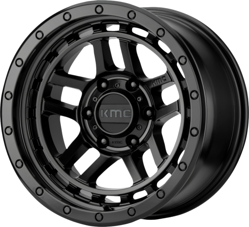 KMC - KM540 Recon Felge 17" x 8,5" ET+18 Schwarz / Rot-Schwarz für Wrangler JK & JL